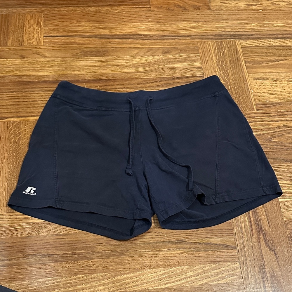 Russell Athletic Soft Comfy Stretchy Jersey Women's Navy Shorts Size Large
